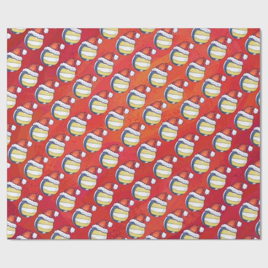 Volleyball met kerstPet Cadeaupapier (Vlak)