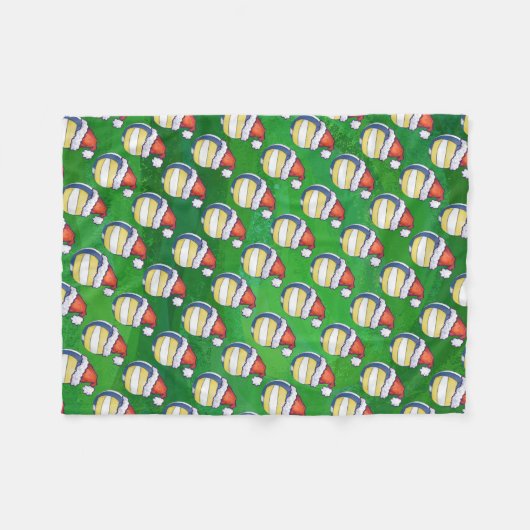 Volleyball met kerstPet Fleece Deken (Voorkant (Horizontaal))