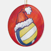 Volleyball met kerstPet Keramisch Ornament (Links)