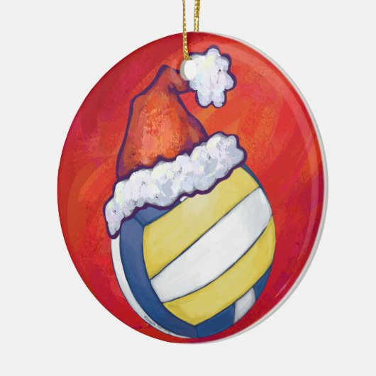 Volleyball met kerstPet Keramisch Ornament (Links)