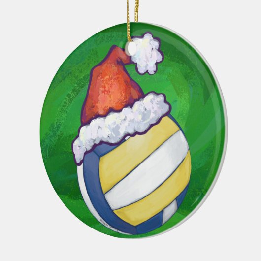 Volleyball met kerstPet Keramisch Ornament (Links)