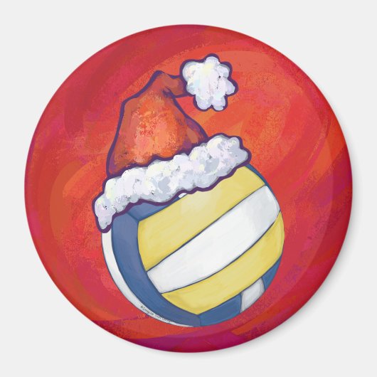 Volleyball met kerstPet Magneet (Voorkant)