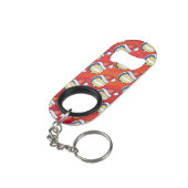 Volleyball met kerstPet Mini Flessenopener (Achterkant Gekanteld)