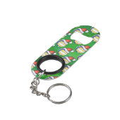 Volleyball met kerstPet Mini Flessenopener (Achterkant Gekanteld)