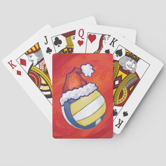 Volleyball met kerstPet Pokerkaarten (Achterkant)