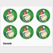 Volleyball met kerstPet Ronde Sticker (Vel)