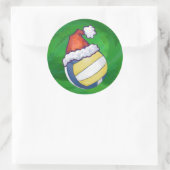 Volleyball met kerstPet Ronde Sticker (Tas)
