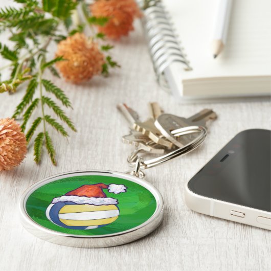 Volleyball met kerstPet Sleutelhanger (Zijkant)