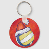 Volleyball met kerstPet Sleutelhanger (Voorkant)