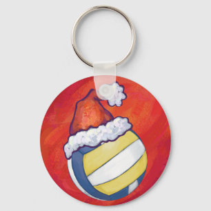 Volleyball met kerstPet Sleutelhanger