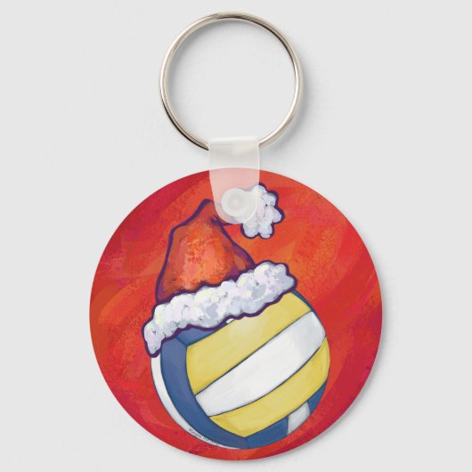 Volleyball met kerstPet Sleutelhanger (Voorkant)