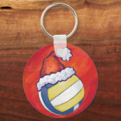 Volleyball met kerstPet Sleutelhanger (Voorkant)