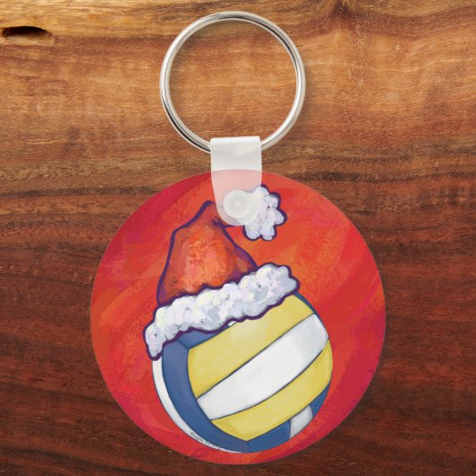 Volleyball met kerstPet Sleutelhanger (Voorkant)