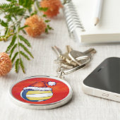 Volleyball met kerstPet Sleutelhanger (Zijkant)