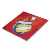 Volleyball met kerstPet Tegeltje (Zijkant)