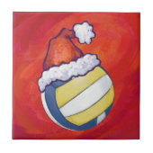 Volleyball met kerstPet Tegeltje (Voorkant)