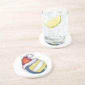 Volleyball met kerstPet Zandsteen Onderzetter (Zijkant)