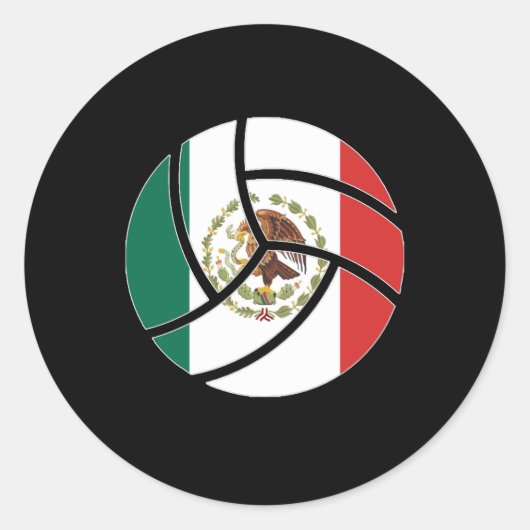 Volleyball Mexico Ronde Sticker (Voorkant)