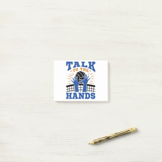 Volleyball Middle Blocker Talk to Hands Post-it® Notes (Op bureau)