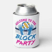 Volleyball Middle Blocker Welkom bij Block Party Blikjeskoeler (Blikje Voorkant)