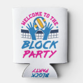 Volleyball Middle Blocker Welkom bij Block Party Blikjeskoeler (Achterkant)