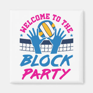 Volleyball Middle Blocker Welkom bij Block Party Magneet