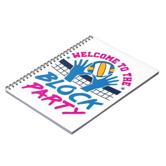 Volleyball Middle Blocker Welkom bij Block Party Notitieboek (Linkerzijde)