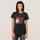 Volleyball My Heart is on that Court Leopard Volle T-shirt (Voorkant volledig)