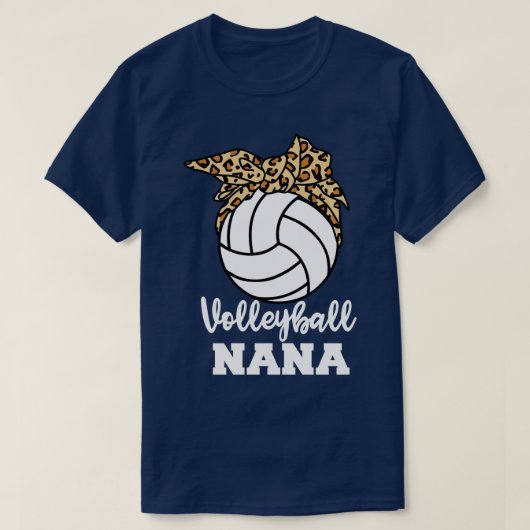 Volleyball Nana Funny Leopard Nana Long Hoeve T-shirt (Design voorkant)