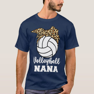 Volleyball Nana Funny Leopard Nana Long Hoeve T-shirt