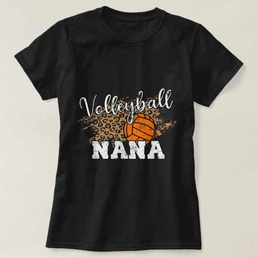 Volleyball Nana Leopard Fun Volleyball Nana T-shirt (Design voorkant)