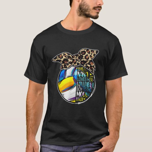 Volleyball Nana Leopard Messy Bun T-shirt (Voorkant)