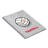 Volleyball Net Custom Player Name Number Ball Notitieboek (Rechterzijde)