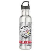Volleyball Net Custom Player Name Number Ball Waterfles (Voorkant)