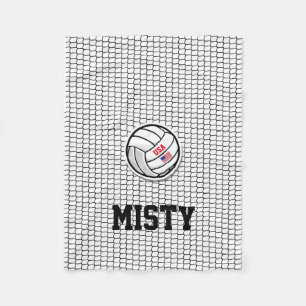 Volleyball Net Name Flag, Team White Fleece Deken