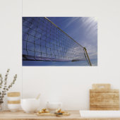 Volleyball Net tegen Blue Cloudy Sky Poster (Keuken)