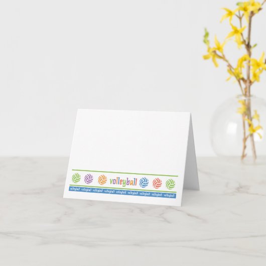 Volleyball Notecard Kaart (Gele Bloem)
