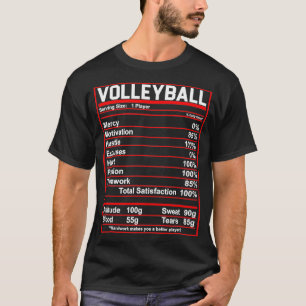Volleyball Nutrition Facts 2 T-shirt