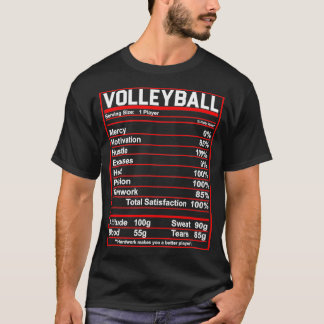 Volleyball Nutrition Facts 2 T-shirt