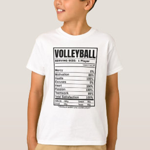 Volleyball Nutrition Facts T-shirt