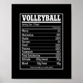 Volleyball Nutrition Facts Women Man Player Poster (Voorkant)