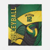 Volleyball 🏐 ontwerp - Groen, Gold, zwart Fleece Deken (Voorkant)