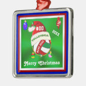 Volleyball-Ornamenten gepersonaliseerd, naam, numm Metalen Ornament (Links)