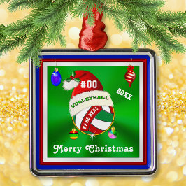Volleyball-Ornamenten gepersonaliseerd, naam, numm Metalen Ornament