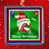 Volleyball-Ornamenten gepersonaliseerd, naam, numm Metalen Ornament