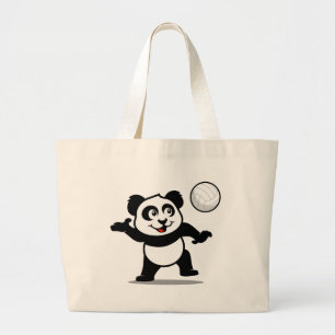 Volleyball Panda Grote Tote Bag