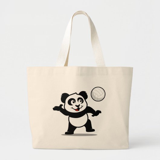 Volleyball Panda Grote Tote Bag (Voorkant)