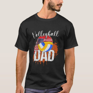 Volleyball Pap Sport Lover American Flag Vader's T-shirt