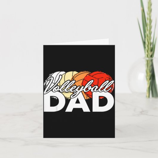 Volleyball papa daddy cool vaderdag mannen retro kaart (Voorkant)