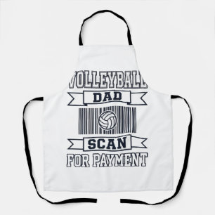 Volleyball Papa Scan voor Betaling Grappig Shirt O Schort